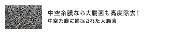 中空糸膜なら大腸菌も高度除去！