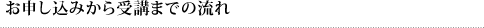 お申し込みから受講までの流れ
